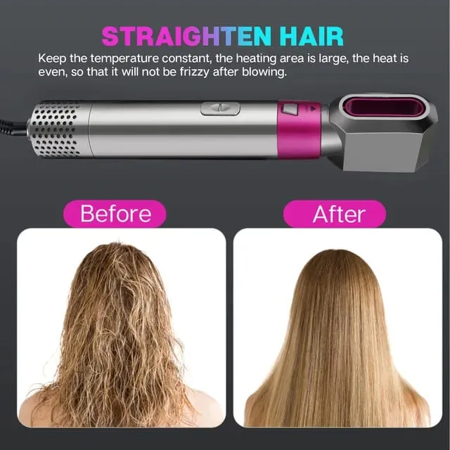 5 in 1 Hot Air Styler hair straightener,Dryer Comb Multifunctional Styling Tool for Curly Hair machine for Straightening